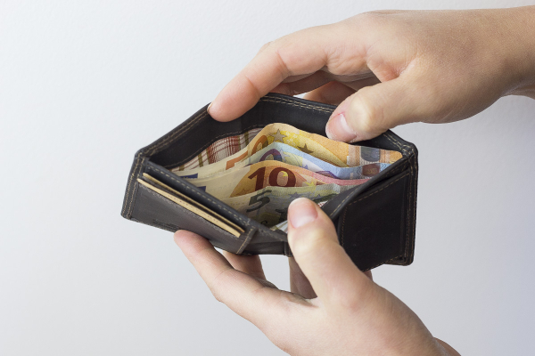 Mini Geldbörse extra dünn ohne Klappe im Hochformat LEAS MCL in Echt-Leder, braun